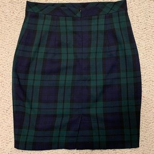 Dark Green, Blue &black Plaid High Waisted Skirt M